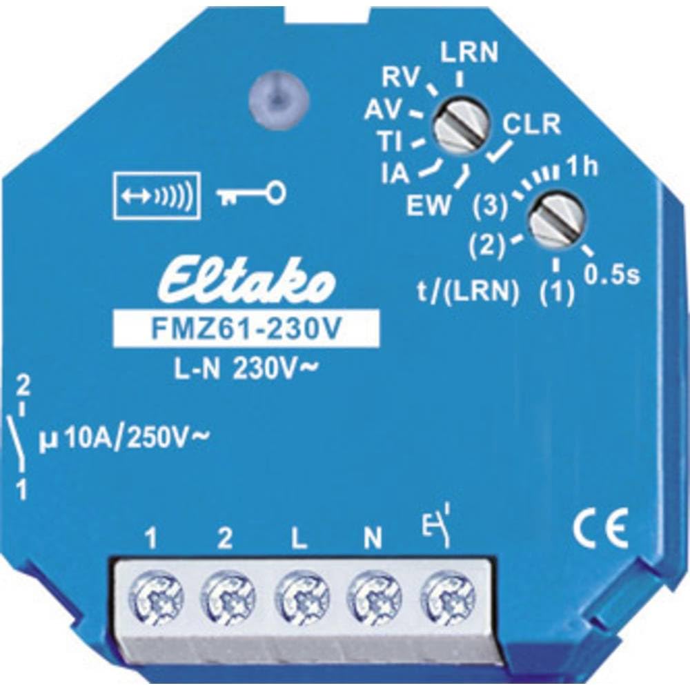 Eltako Funkaktor Multifunktions-Zeitrelais 230V, Potenzialfrei 10A/250V AC, Glühlampen 2000W, 1 Stück, FMZ61-230V