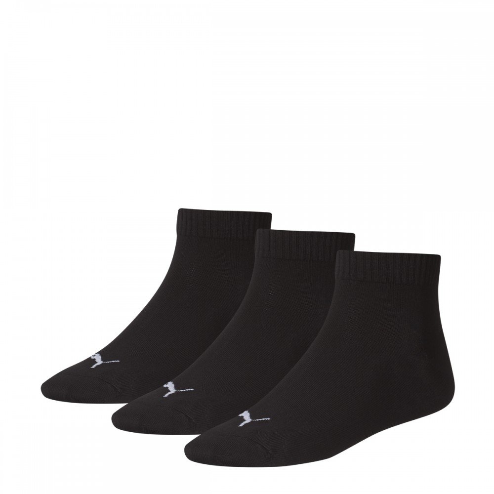 Puma Men's Black Quarter Sock (3 Pairs), 2.5-5 Uk
