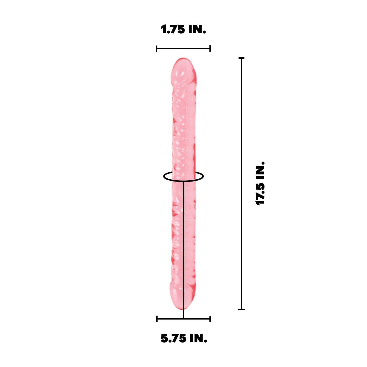 Doc Johnson Crystal Jellies - Double Dong -18 Inch - 1.8 Inches Wide - Double Sided Dildo - Proudly Made In America - Purple: Veined Pink