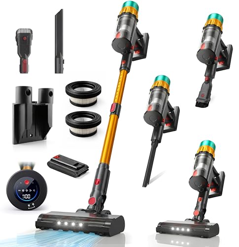 YOU BRAND - Aspirador Sin Cable Potente de 60kPa 6 en 1 - Aspiradora de Mano para Coche y Casa - Aspirador Escoba Autonomia de 50m con Bateria Recargable - para Todo Tipo de Suelo y Alfombras.