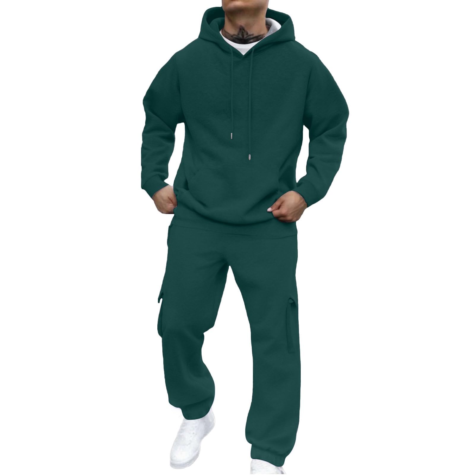 Felpe per uomo Pack,Uomo Tuta Set 2 Pezzi Felpa Con Cappuccio