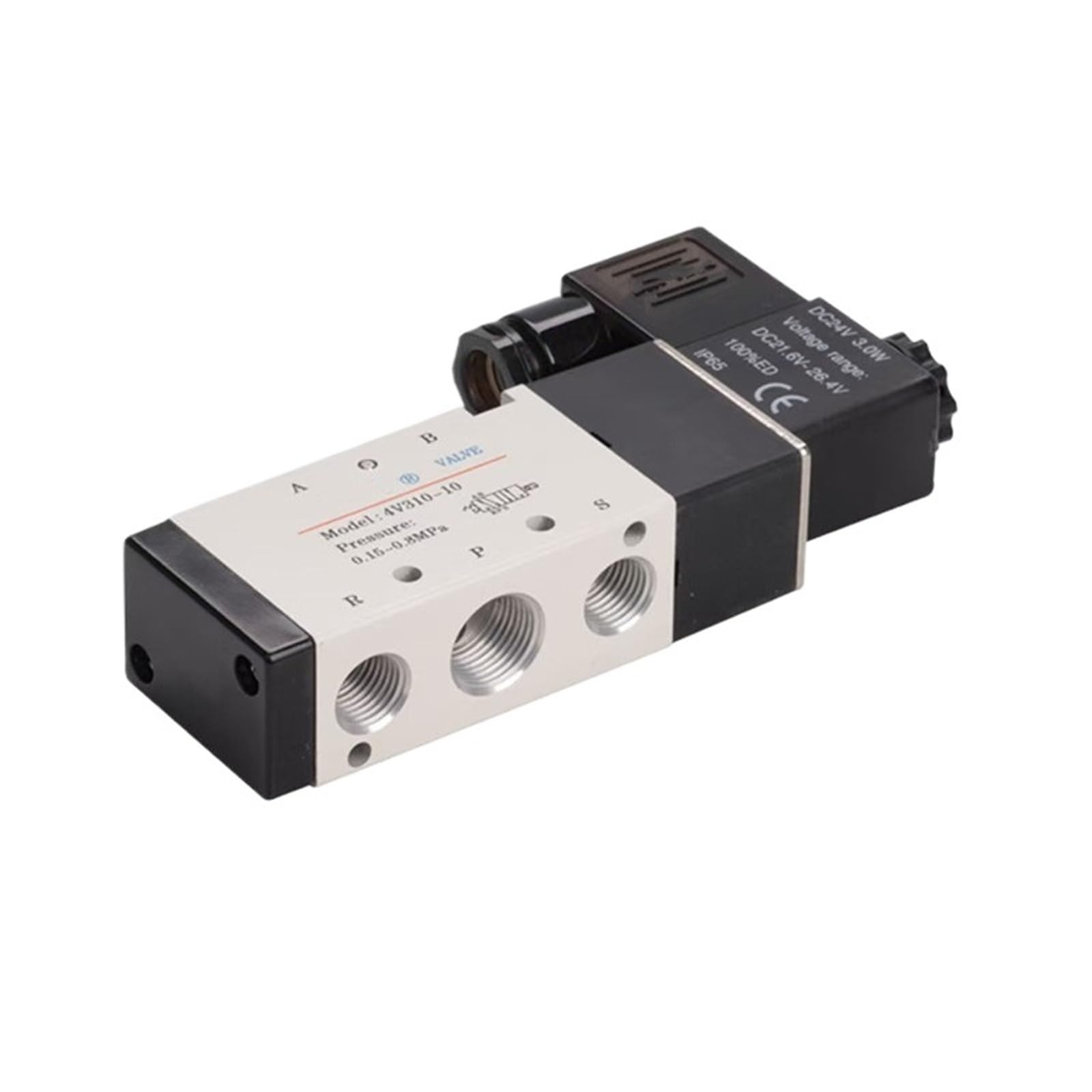 Yjcebgped 4V310-10 1Pc Solenoid Valve 4V310 Series 4V310-08 Dc24v Ac220v Two-Position Five-Way Single Electric Control(,Dc12v)