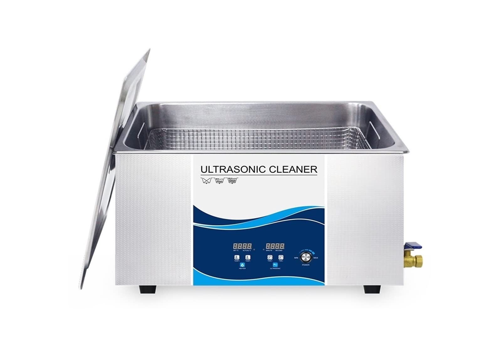 Limpiador ultrasónico Limpiador ultrasónico digital 1 5L 540W Temporizador de calentamiento Transductor piezoeléctrico Solución de laboratorio de inyector de boquilla de 40 kHz para uso diario(360W)