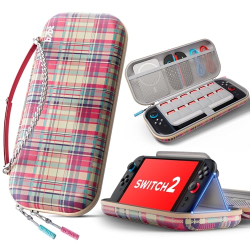BJBT Switch 2対応 スリムケース スイッチ2 カバー【Switch2対応ケース/12色 選択可】2025年 スイッチ2モデル用 収納バッグ 可愛い 防塵防水 耐衝撃 持ち運び便利 全面保護型 ゲームカード12枚収納が可能 アクセサリーポーチ (