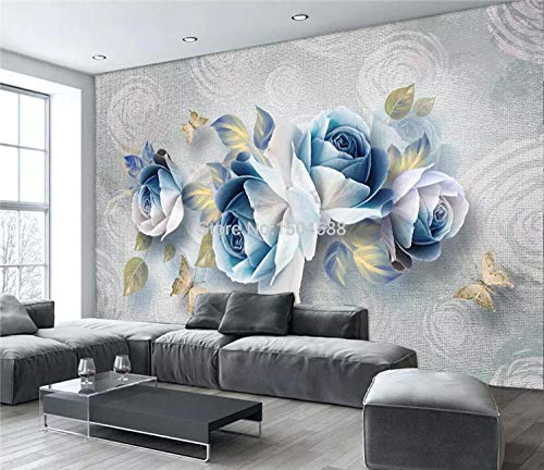 Papier peint 3D fleur de rose murale TV salon deco 200x140cm