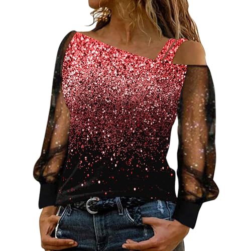 T-shirt tendance pour femme à manches longues et épaules froides