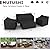 MUTUSHI Patio Furniture Cover Set 4 Piece Outdoor Furniture Cover Waterproof, 600D Heavy Duty Lawn Outdoor Patio Furniture Set Covers -Black Large