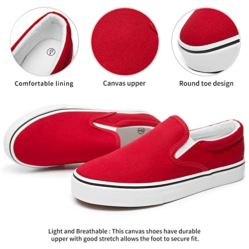 Image of Women's Canvas Slip On Sneakers Non Slip Loafers | low top non slip on walking breathable casual comfortable fashion tennis