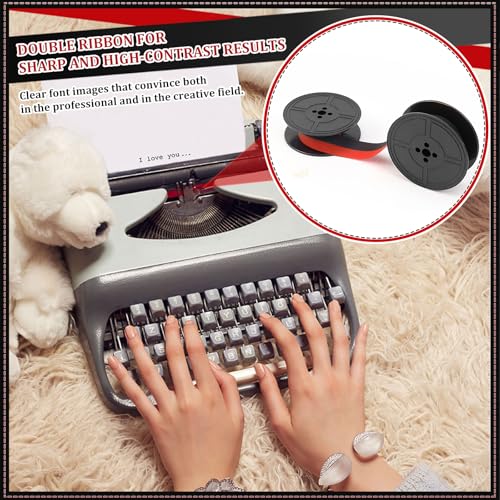 CHRI 2er Pack Farbband für Schreibmaschine Schreibmaschinenband Kompatibel mit Klassischen Modellen DIN 2103 32755 Rot und Schwarz