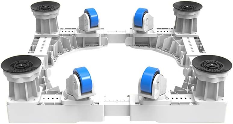 ユニバーサルモバイルベース冷蔵庫スタンド 4×2 ロックゴム製回転ホイール アプライアンスローラーベース 調節可能な洗濯機トロリー 