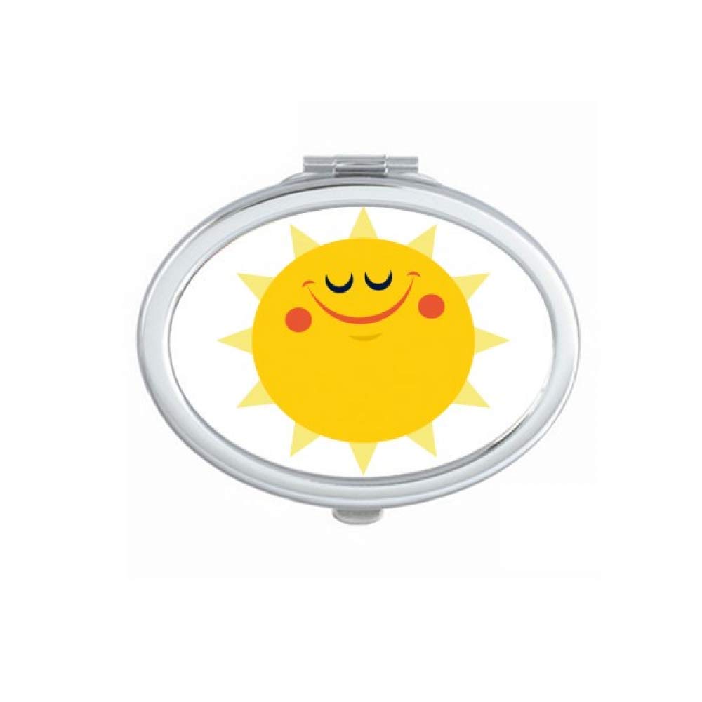 DIYthinker Universe And Alien Smiling Sun Mirror Portable Fold Hand Makeup Double Side Glasses