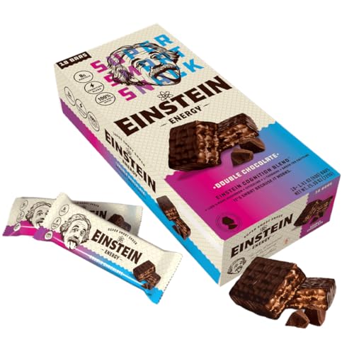 Image of Einstein Energy Wafer Protein Bars - Double Chocolate - 18 Count | High Protein, Low Sugar Protein Bar - Delicious Energy Bars - Chocolate Wafers - Ideal Snack for Energy and Satiety
