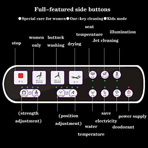 Electric Bidet Toilet Seat, Intelligent Toilet Heated Seat, WC Toilet Bidet Cover, Self Cleaning Nozzle, LED Display, WC Toilet Bidet Cover Toilet Seat Lid
