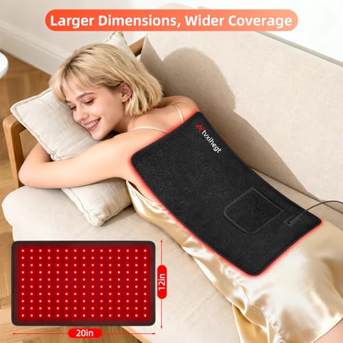 Red Light Therapy for Body, 20" Large 660nm 850nm LED Near Infrared Redlight Therapy Pad B - image 3