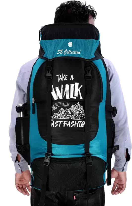 Image of SB Collection 60 L Hiking Rucksack, Water Repellent 600D Oxford Canvas, Unisex Trekking and Camping Travel Bag