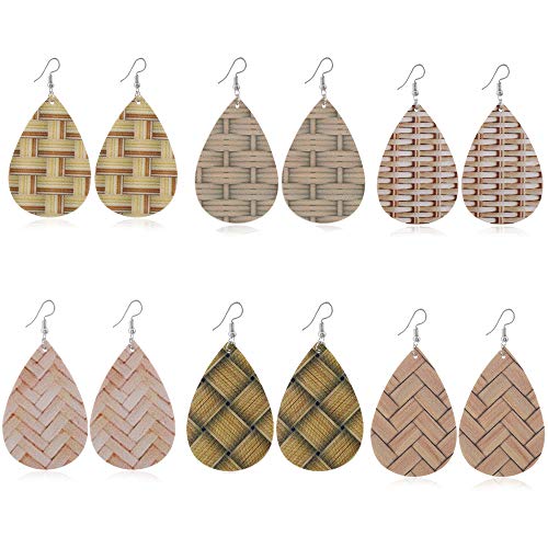 Piklohas Pendientes Creativos Simples De Moda, Pendientes De Niña Pendientes Geométricos De Gota De Agua De Cuero Pendientes Creativos De Moda Pendientes De Mujer(B) Cover