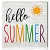 Jetec hello summer sign wooden blocks rustic summer wood block sign vintage ice lolly tiered tray decor for home indoor and outdoorlight color  urban country home decor