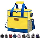 iknoe Large Cooler Bag Collapsible 24 Can Insulated Bags Leakproof Lunch Cooler Tote with Multi-Pock
