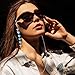uxcell Glasses Chain for Women, Eyeglasses Chain with Lanyard Crystal Glasses Sunglasses Holder Eye Anti-lost Eye Glass Holders Around Neck, Light Green Butterfly