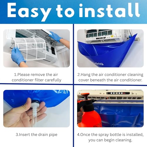 Gdktg Mini Split AC Cleaning Kit with 2L Pressure Sprayer Fits 27-37in Unit