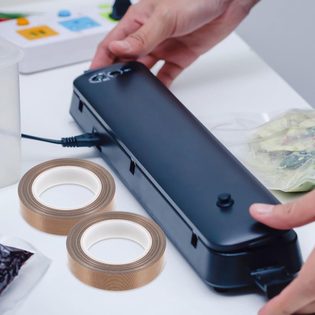 KASTWAVE High Temperature Tapes, 2 Rolls Heat Insulation Tape Seal Vacuum Sealer Machine Tapes for Vacuum Sealer Machine,Hand or Impulse Sealer (10m)