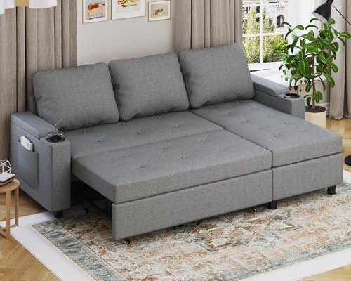 Devoko Canape Dangle Convertible, Canapé Convertible avec Rangement et Méridienne Réversible,...