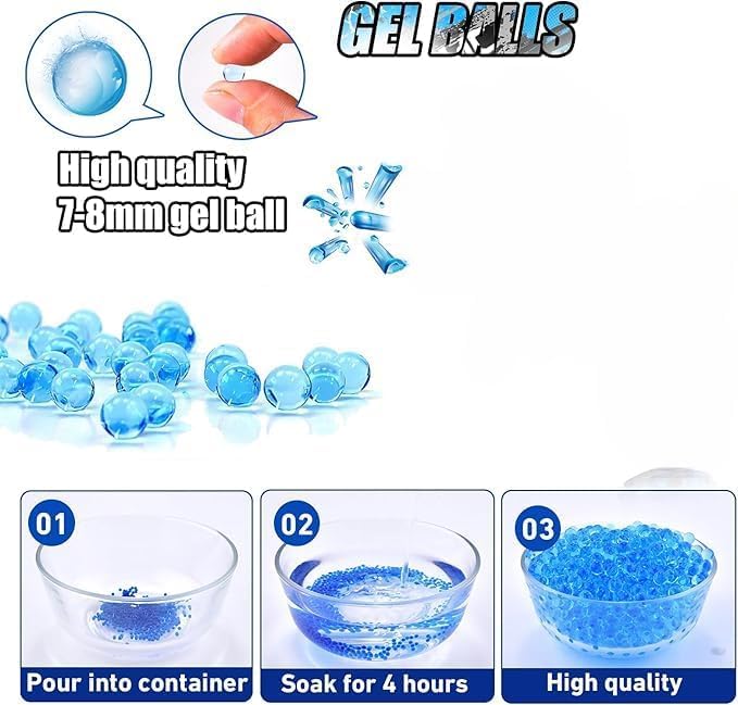 GlimLit - 5000 pcs Water Beads Gel Water Balls Crystal | Authentic Collector's Piece | 5000 Pieces Water Gel Beads | - Blue (Pack - 1) 3