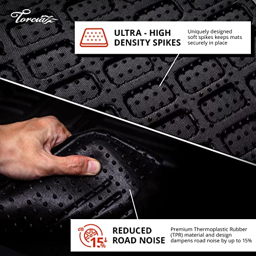 Torcia All-Weather Floor Mats Custom Fit for 2020-2023 Tesla Model Y(5 Seater) | 1st and 2nd Row | Car Floor Liners w/Ultra-High Density Spikes, Black - Image 5