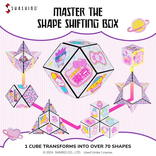 Image of Shashibo Hello Kitty Magnetic Puzzle Cube, Stress Relief Fidget Toy | 100+ Possible Shapes, Sensory Fidget Toy For Adults & Kids, Fun Shape Shifting Puzzle Box For All Ages
