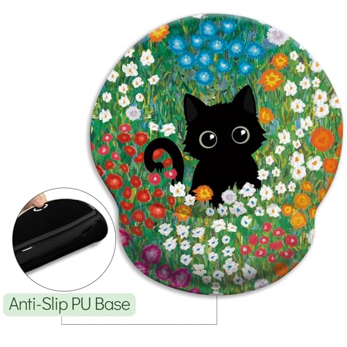 Limkrian J-MOUA020 Black Cat Mouse Pad, Ergonomic Mouse Pad thumb #4