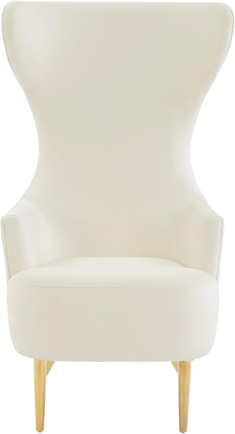 First of a Kind Wingback Chair in Cream Velvet