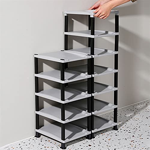 Étagère à chaussures grise pour entrée : rack de rangement multicouche et compact DIY - 3