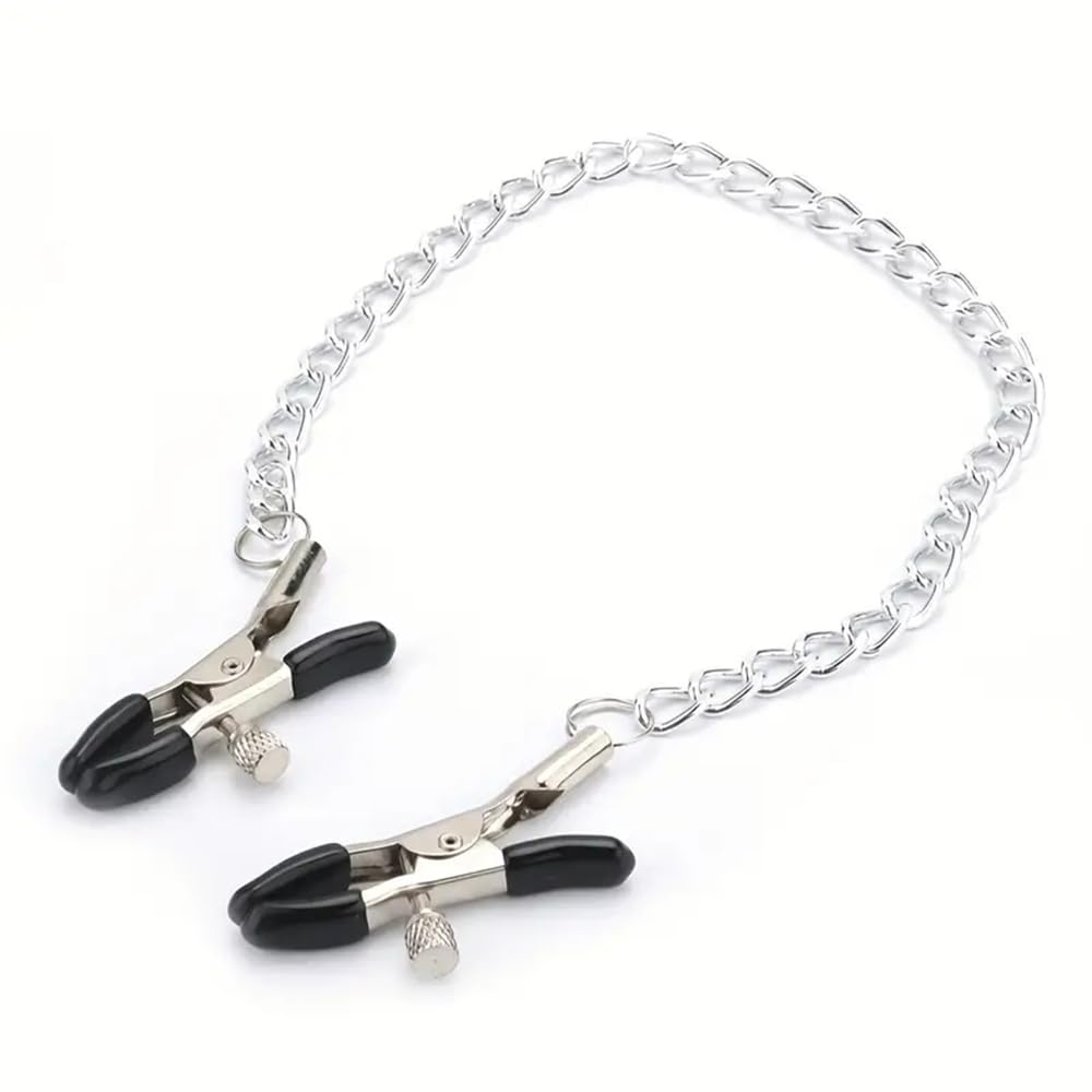 1 clip in metallo siliconato con catena, un bel regalo per le donne