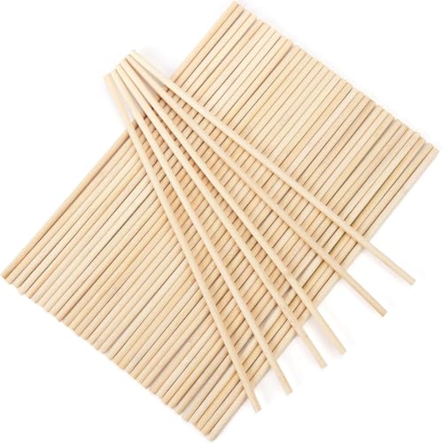 Bâtons Pour Barbe à Papa Baguette Bois Ronde Baton Bois 300mm x 5mm 120pcs Baton Barbe a Papa Pour Le Modélisme Travaux Manuels Et Bricolage (5mm*30cm)