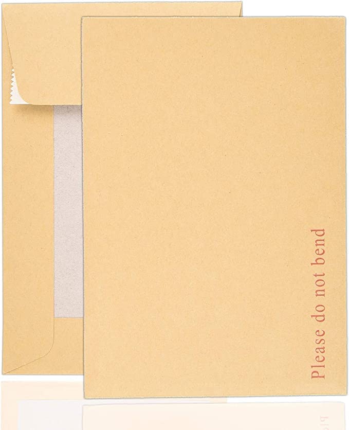 5 X A6 C6 Board Back Manila Envelopes. Please Do Not Bend Written On Each Envelope. Size- 162mm x 114mm .Self Seal Secure Envelopes. 5 ENVELOPES