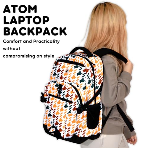 Image of J World New York Atom Laptop Backpack - Ergonomic Backpack for School with Air Mesh Padded Shoulder Straps - 600D Polyester Work Backpack for Men and Women - Stylish Design, Vivid Tweed