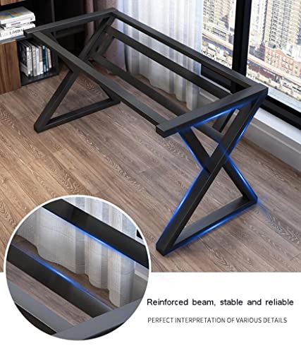 JLLIOLKY Spieltisch und Computertisch, geeignet für PC-Laptops in großen Räumen, Oberfläche aus Kohlefaser, Spieltisch mit Haken – Bild 6