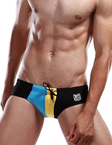 SEOBEAN Mens Low Rise Sexy Swimwear Boxer Brief Trunks 2224 (M(28-30