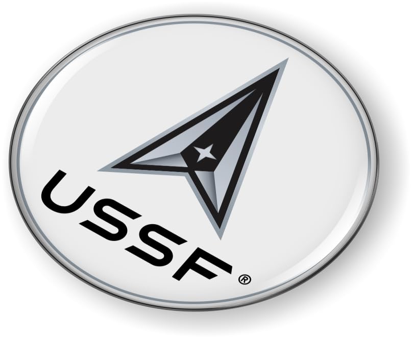 Image of BestLicensePlateFrames - The Space Force Delta USSF 3D Domed CAR Emblem Badge Sticker Flexible - Official USAF and USSF Licensed Product