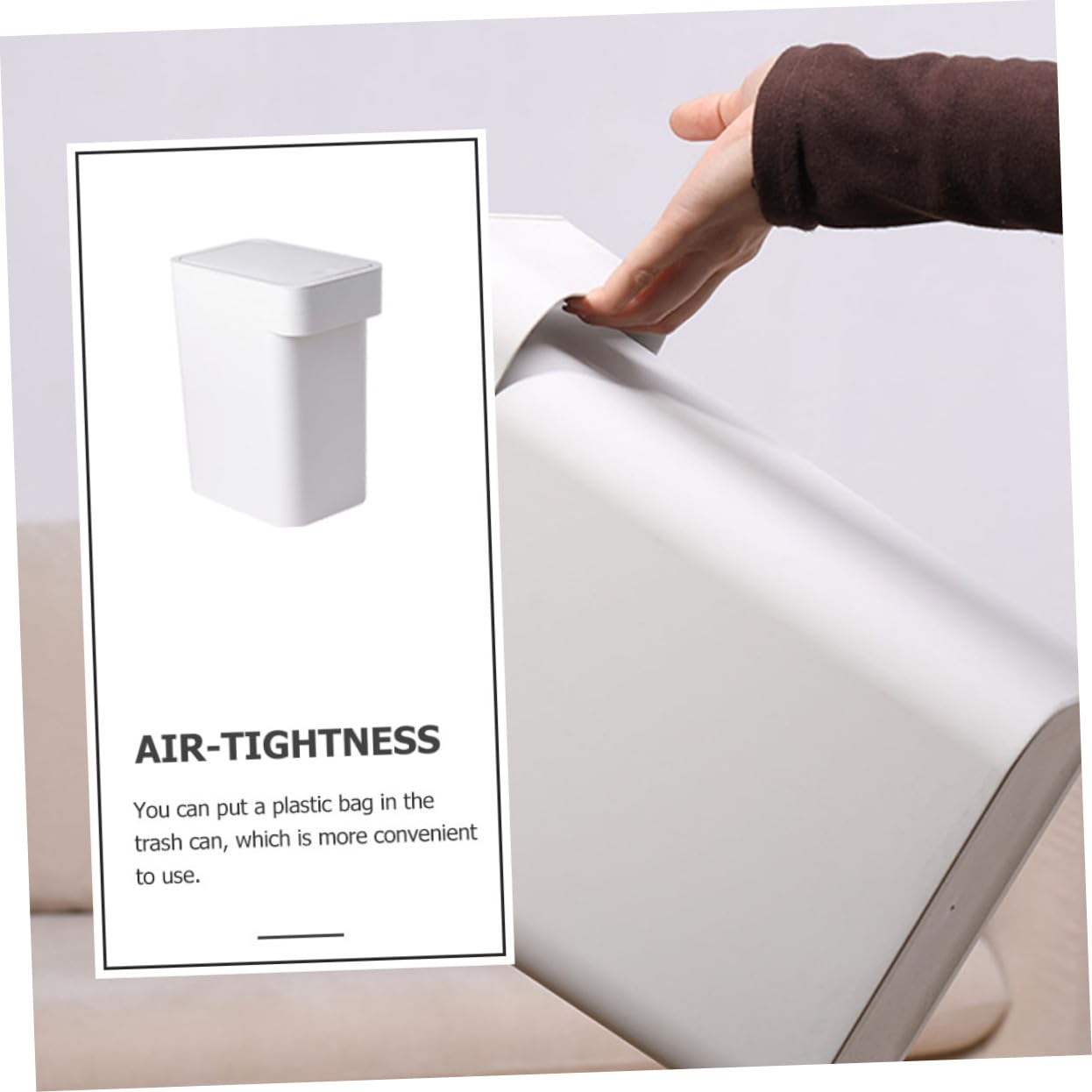 Ciieeo Cubo de Basura para Cocina y Baño de Empuje, de Plástico Pp Blanco, Diseño Redondo Cierre Hermético y Funcionalidad Versátil para Reciclaje