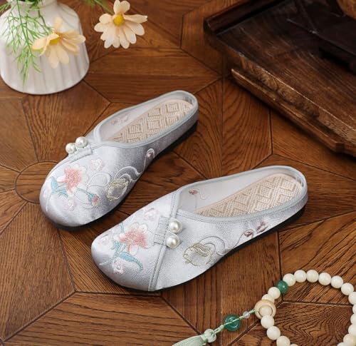 Chinese Slippers for Women Embroidered Mules Slip on - Comfortable Walking Retro Trendy Soft Cute Casual Beach Travel Lightweight Running Standing All Day Business Office Driving Birthday Gifts3