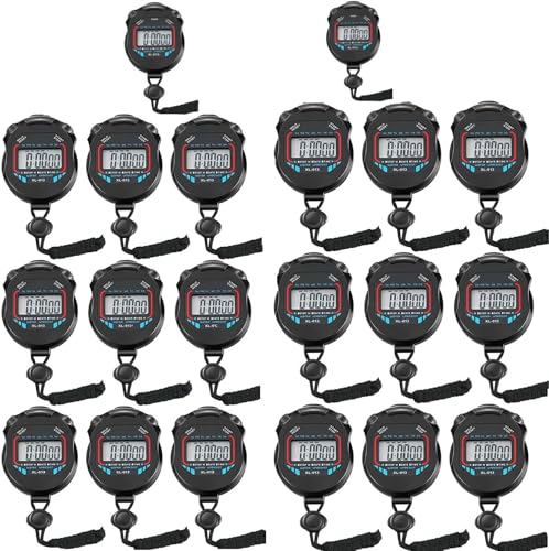 Waterproof Stopwatch Pack of 20pcs/lot Digital Handheld Multi-Function Professional Electronic Chronograph Sports Stopwatch Timer Stop Watch