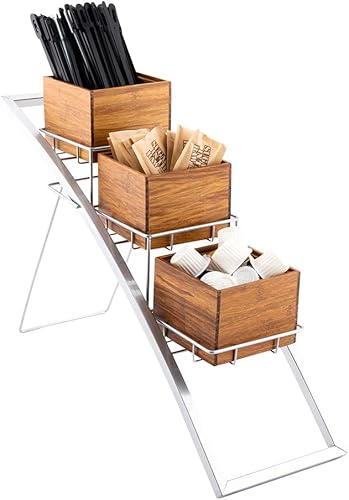 Miniatura 5 de Restaurantware Eco - Soporte de cesta de alambre de tres niveles de 21 pulgadas x 15.25 pulgadas x 12.25 pulgadas, hierro plateado, 1 por pedido