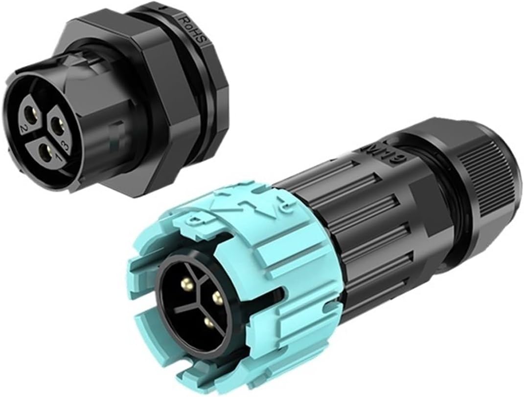 Waterproof aviation 2/3/4/5 core wire-to-board male-female plug-in m19 self-locking push-on connector(EW M19 5 core 7-10mm 16A)