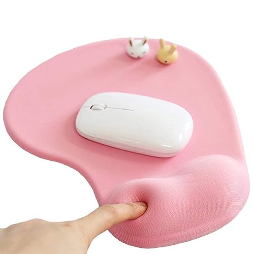 Office Mousepad with Gel Wrist Support - Ergonomic Gaming Desktop Mouse Pad Wrist Rest - Design Gamepad Mat Rubber Base for Laptop Computer -Silicone Non-Slip Special-Textured Surface (01Pink) - 01Pink