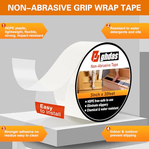 Image of Non-Abrasive Grip Tape Roll, 3In x 30ft, Customizable Sliding Duty Tape, Portable Multi-Purpose Grip Tape, Tear, Peel & Slip, for Gadgets and Gear From Slipping, Sliding Or Shifting More (Clear)