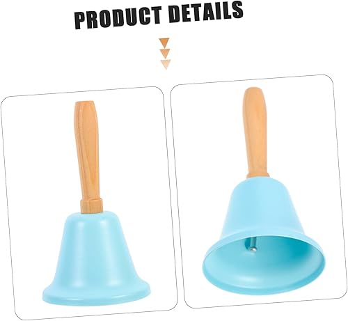Vista 3 de NUOBESTY 2pcs Christmas Bells Cow Bells with Handles Bell Hand Wedding Hand Bell Desk Ringbell Service Metal Bell Serveice Bell Outdoor Kid Toys