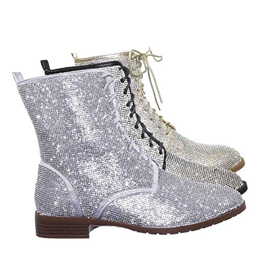 kirra rhinestone combat boots