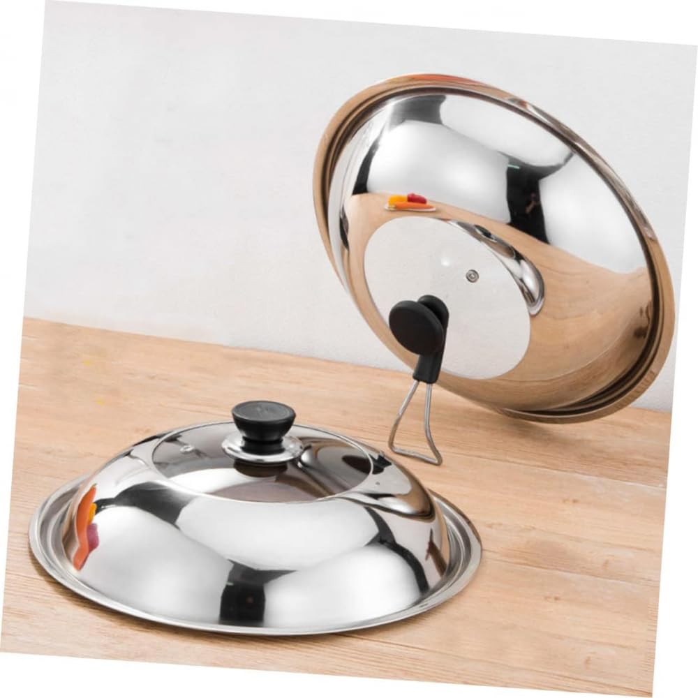 Coperchio per pentola in acciaio inox, contenitore in vetro con coperchio, in silicone, per arrostire, con coperchio, coperchio visivo per pentola, copertura visibile, straccio, plastica, 40 cm