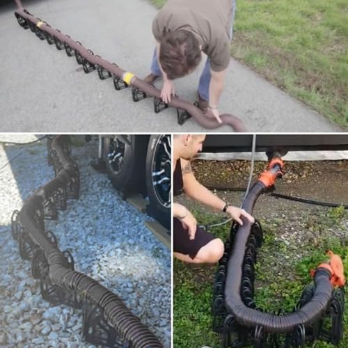 Image of Tissting RV Sewer Hose Extension Kit with 90 Swivel Fitting, PP Wear Resistance Heavy Duty Sewer Hose Extension Kit for Camper Motorhome Caravan(4.5m), default